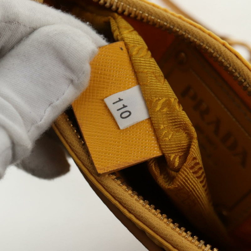 【日本直送】PRADA 鏈條單肩包 尼龍皮革 黃金 正品 143507V-11
