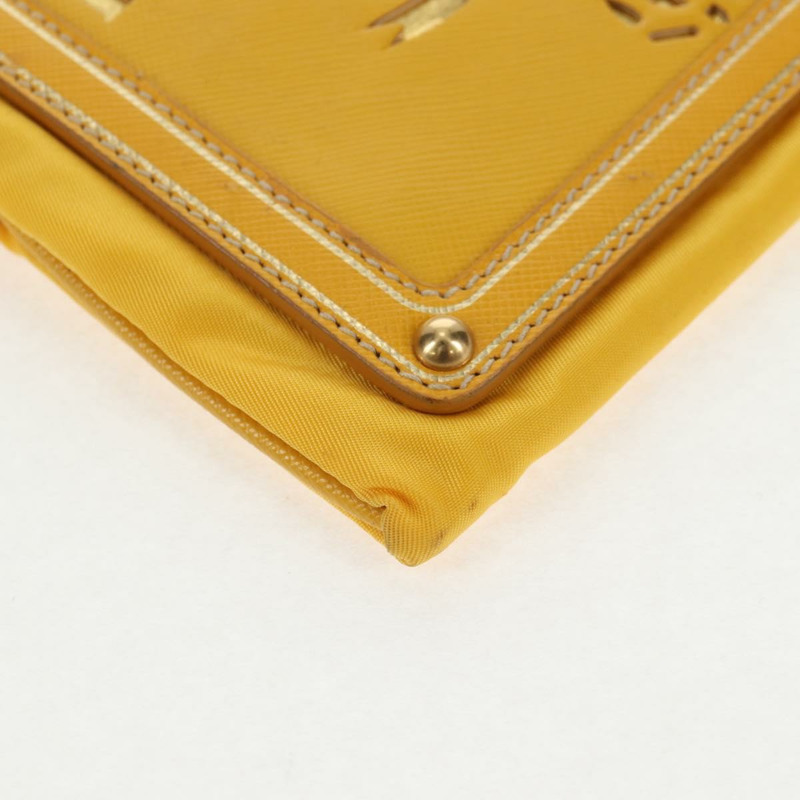 【日本直送】PRADA 鏈條單肩包 尼龍皮革 黃金 正品 143507V-15