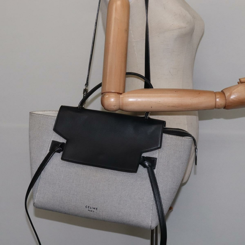 【日本直送】CELINE 腰包手袋帆布皮革灰色銀色正品 BA6188-24