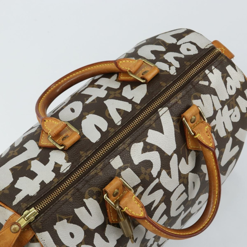 【日本直送】路易威登 Monogram Graffiti Speedy 30 手提包白色 M92195 LV 授權 144301V-5