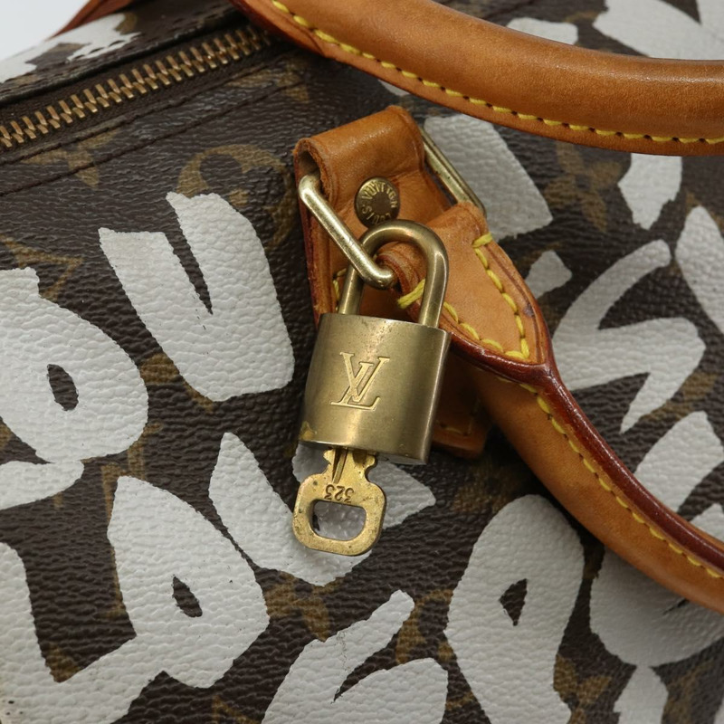 【日本直送】路易威登 Monogram Graffiti Speedy 30 手提包白色 M92195 LV 授權 144301V-8