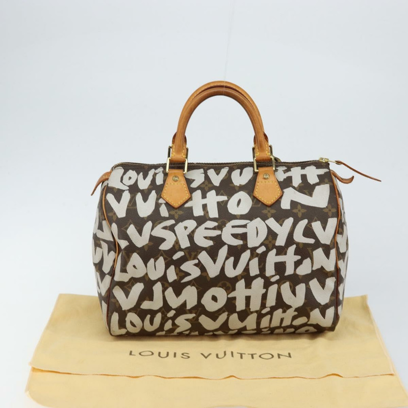 【日本直送】路易威登 Monogram Graffiti Speedy 30 手提包白色 M92195 LV 授權 144301V-11