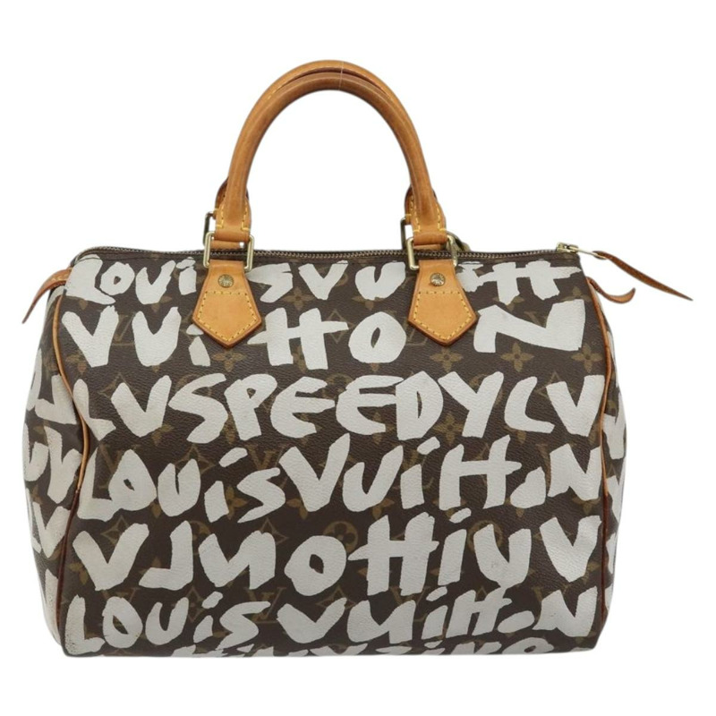 【日本直送】路易威登 Monogram Graffiti Speedy 30 手提包白色 M92195 LV 授權 144301V-12