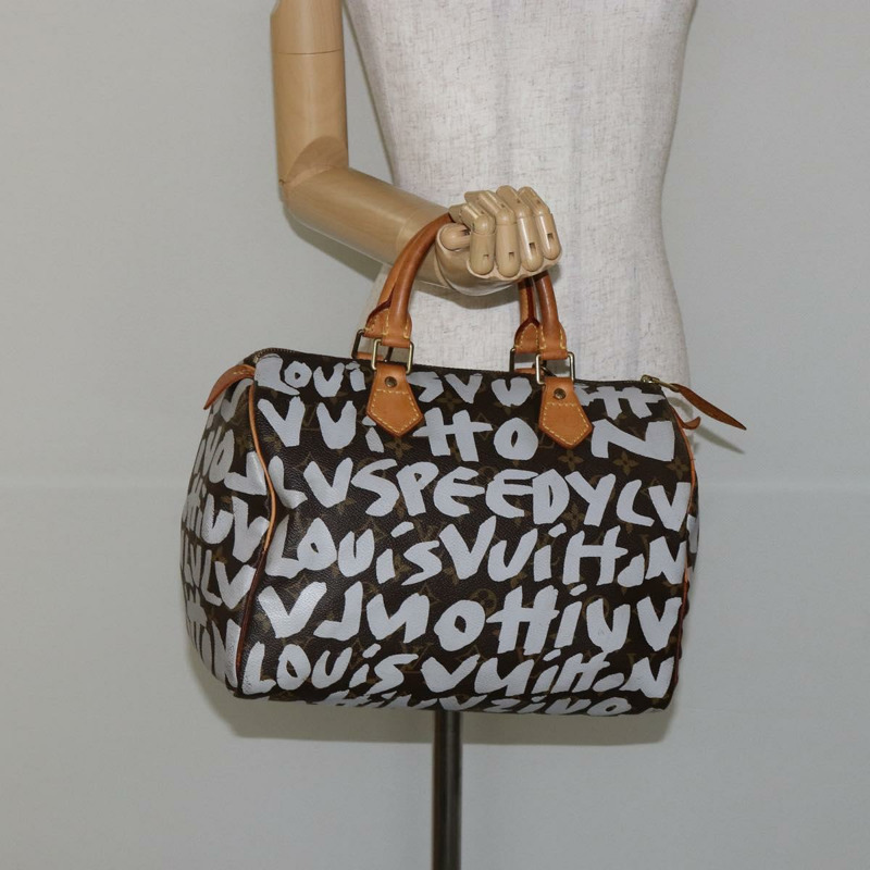 【日本直送】路易威登 Monogram Graffiti Speedy 30 手提包白色 M92195 LV 授權 144301V-23