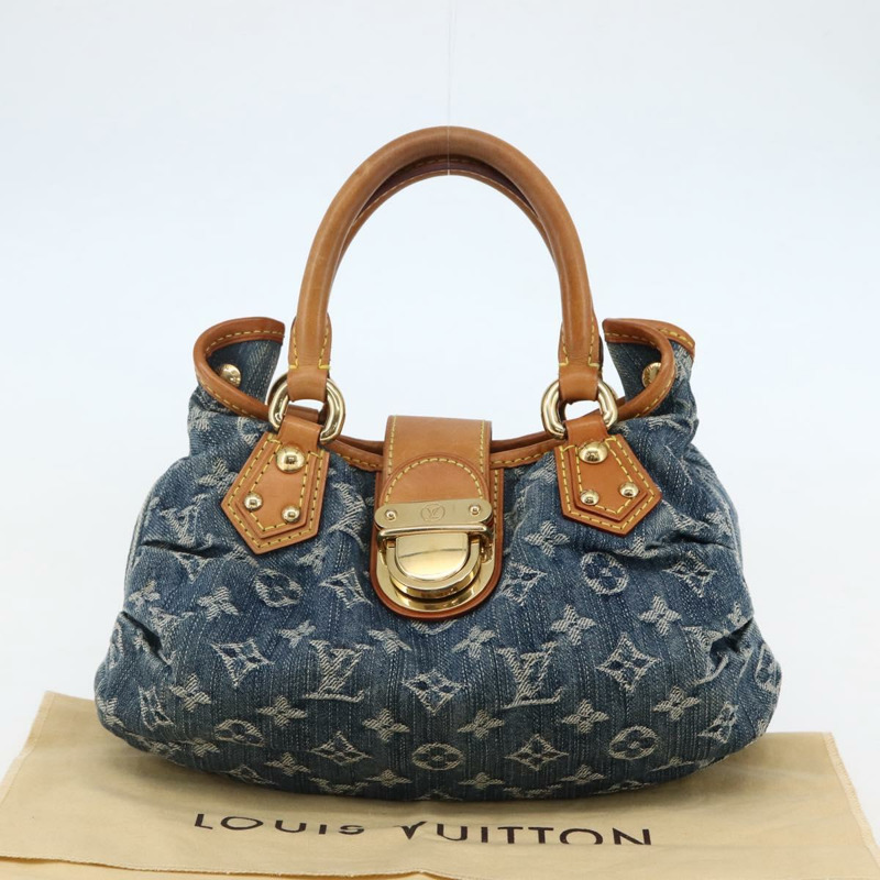 【日本直送】LOUIS VUITTON Monogram 牛仔布 Preity 手提包 藍色 M95020 LV 授權 128188V-11