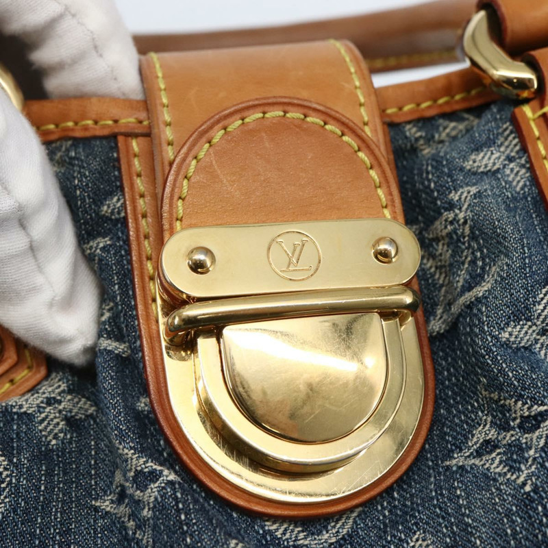 【日本直送】LOUIS VUITTON Monogram 牛仔布 Preity 手提包 藍色 M95020 LV 授權 128188V-16