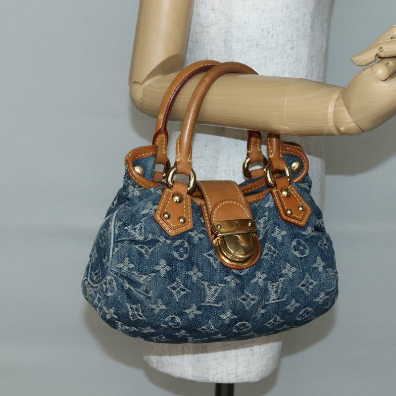 【日本直送】LOUIS VUITTON Monogram 牛仔布 Preity 手提包 藍色 M95020 LV 授權 128188V-21