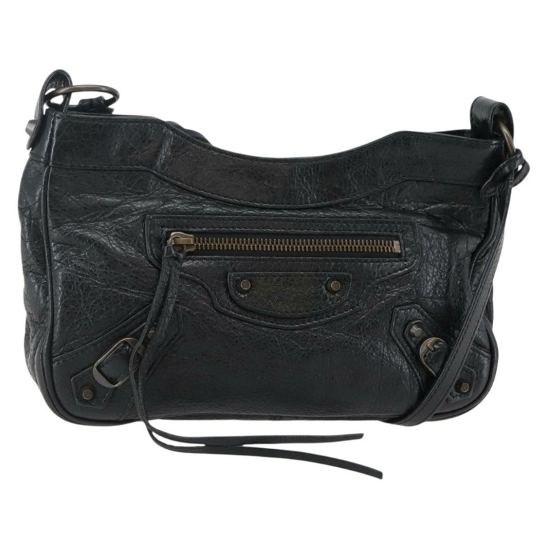 【日本直送】BALENCIAGA The Hip 單肩包 皮革 黑色 242803 正品 128176V-0