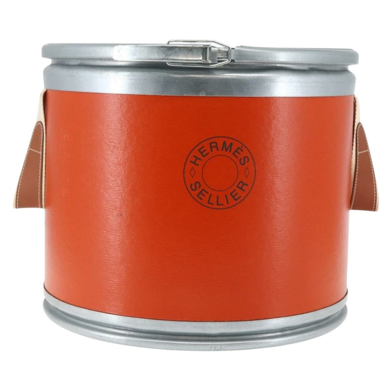 【日本直送】HERMES 馬鞍盒 金屬 橘色 銀色 正品 141723V-12
