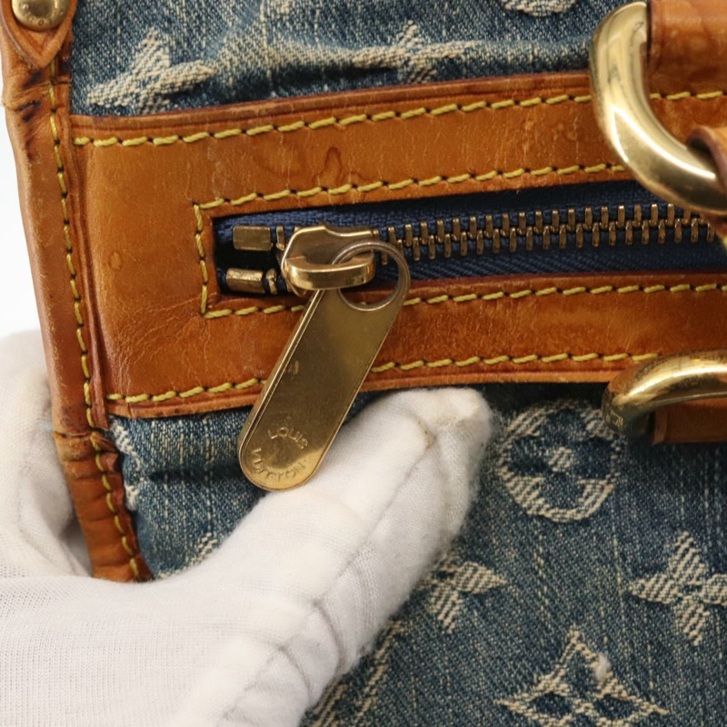 【日本直送】路易威登 Monogram 牛仔布扁平購物托特包藍色 M95018 LV 授權 144442-15
