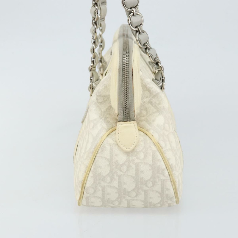 【日本直送】Christian Dior Trotter 帆布鏈條浪漫托特包 PVC 白色正品 144916V-3