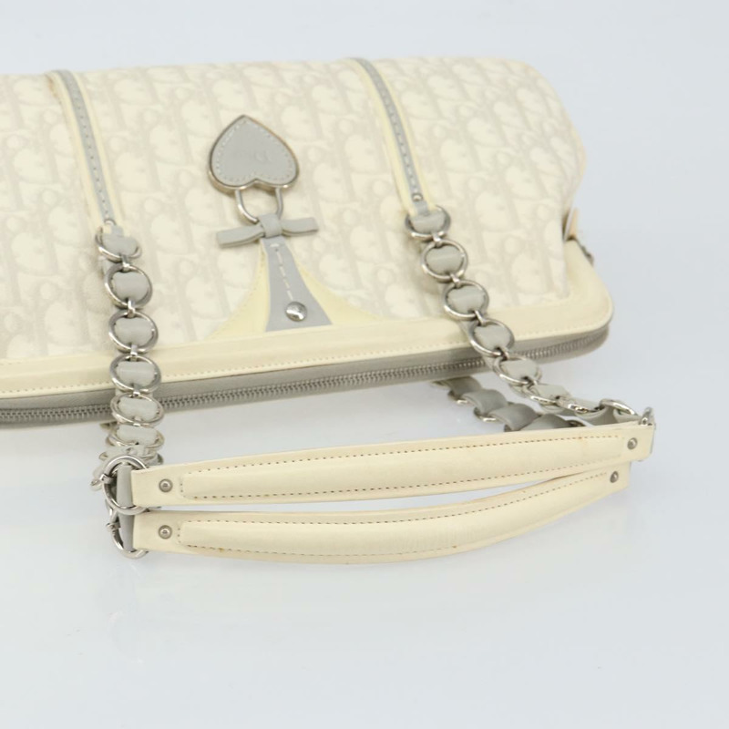 【日本直送】Christian Dior Trotter 帆布鏈條浪漫托特包 PVC 白色正品 144916V-6