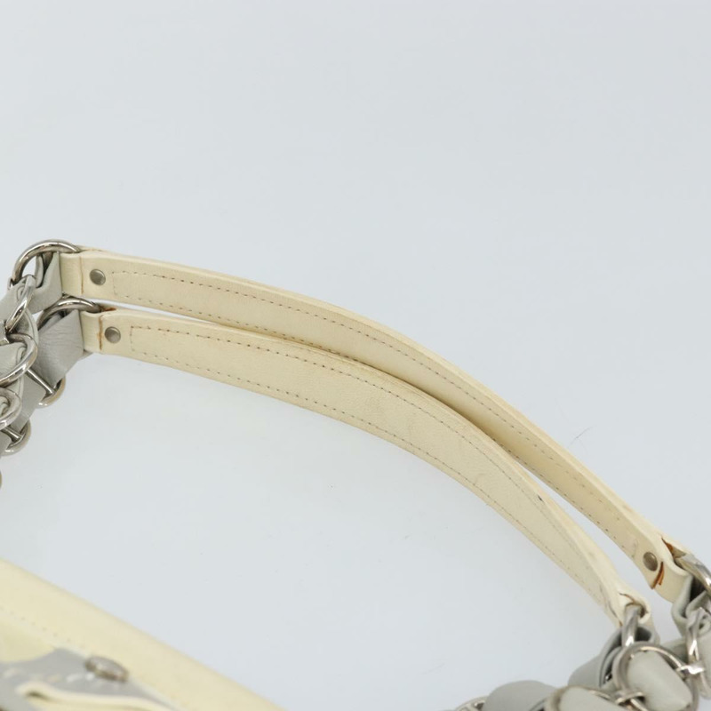 【日本直送】Christian Dior Trotter 帆布鏈條浪漫托特包 PVC 白色正品 144916V-13