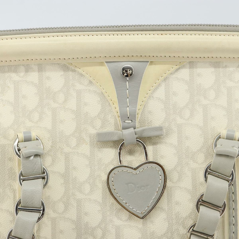 【日本直送】Christian Dior Trotter 帆布鏈條浪漫托特包 PVC 白色正品 144916V-17