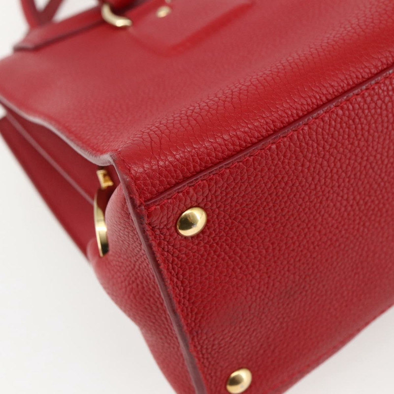 【日本直送】Salvatore Ferragamo Gancini 手提包 皮革 2 向 紅金 正品 143649V-8