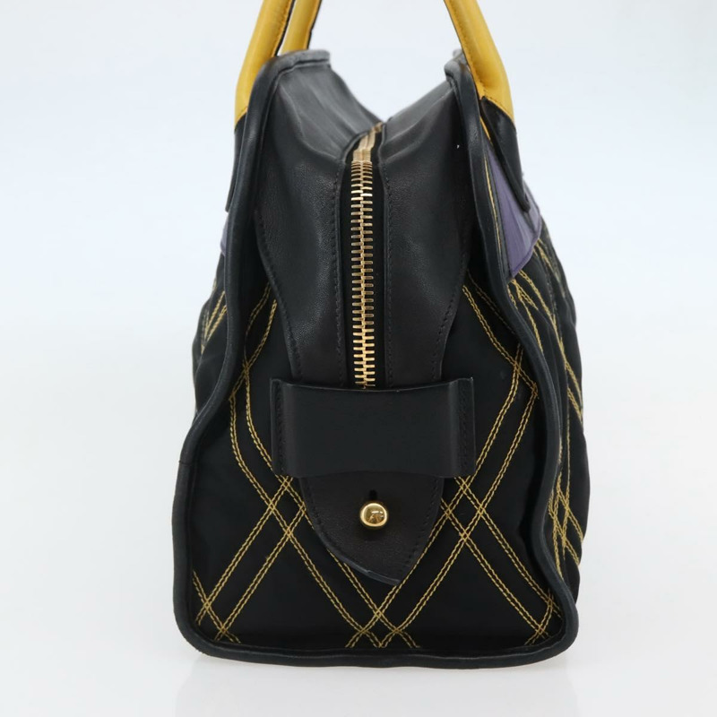 【日本直送】PRADA 手提包 尼龍皮革 黑金色 正品 128923A-3
