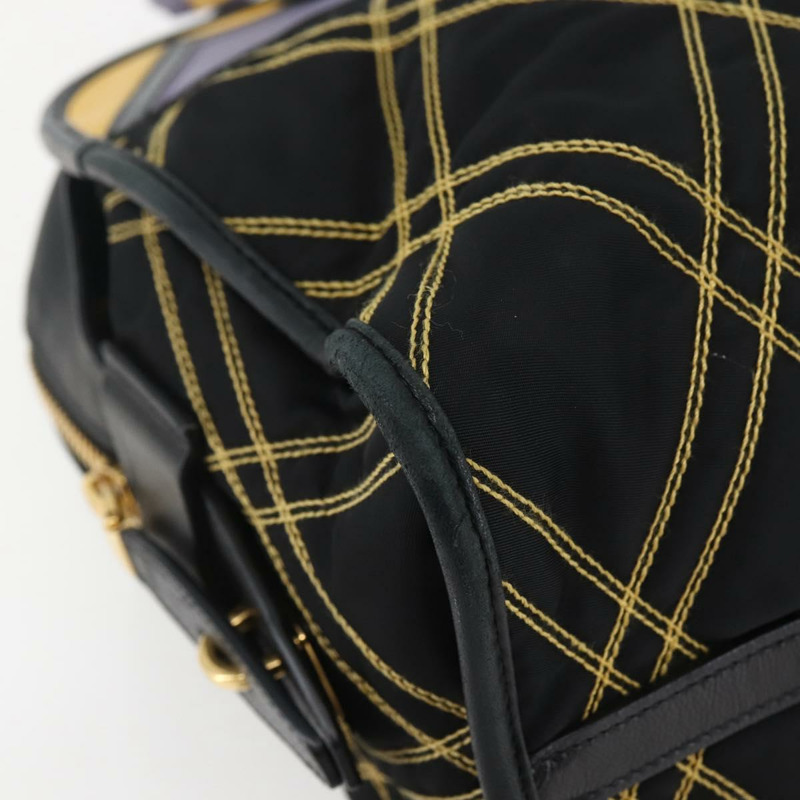 【日本直送】PRADA 手提包 尼龍皮革 黑金色 正品 128923A-13