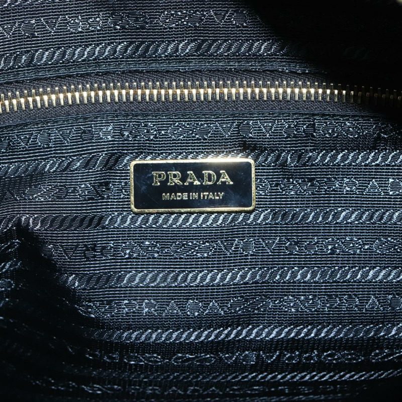 【日本直送】PRADA 手提包 尼龍皮革 黑金色 正品 128923A-18