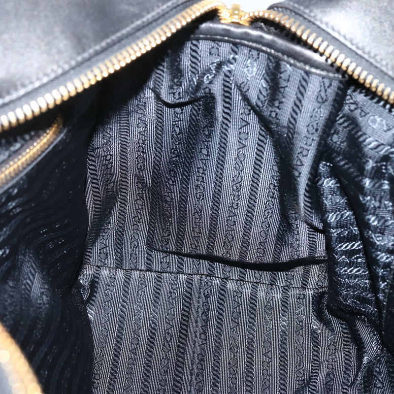 【日本直送】PRADA 手提包 尼龍皮革 黑金色 正品 128923A-19