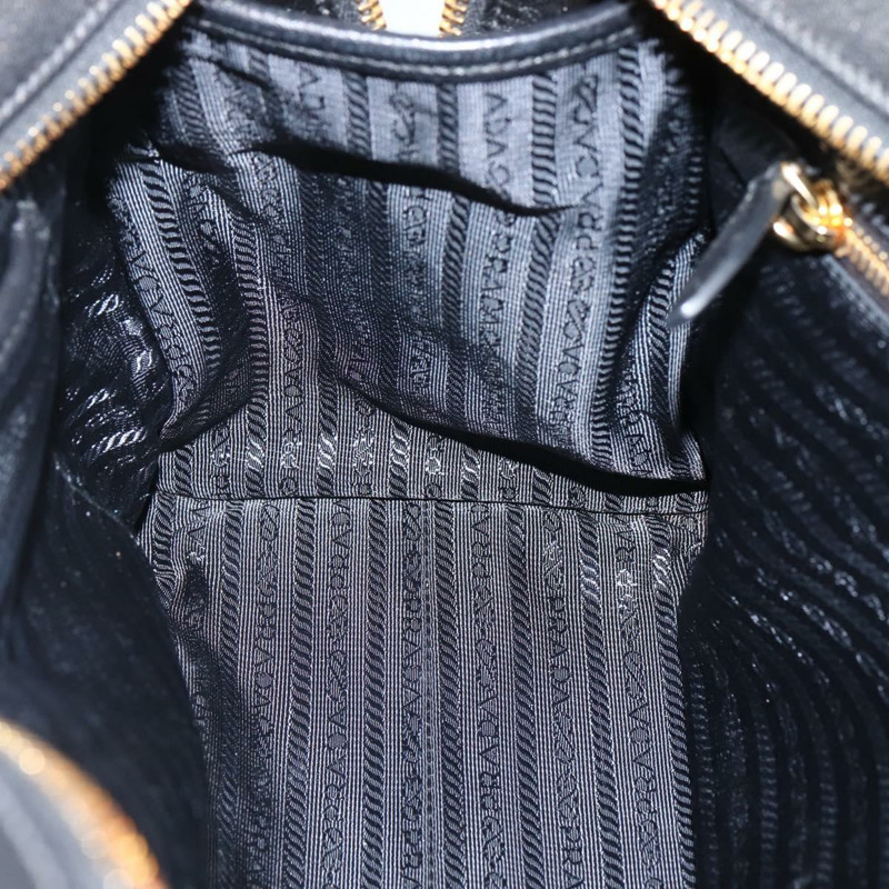 【日本直送】PRADA 手提包 尼龍皮革 黑金色 正品 128923A-20