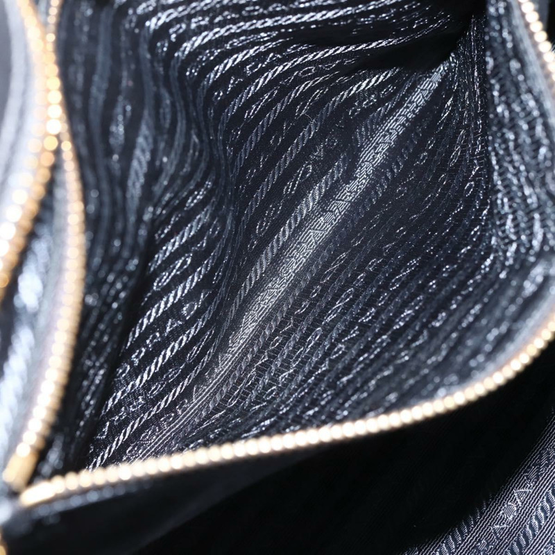 【日本直送】PRADA 手提包 尼龍皮革 黑金色 正品 128923A-21