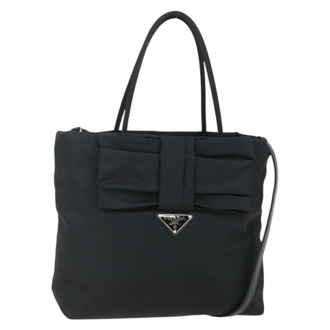 PRADA 手提包 尼龍 2 向 黑色 銀色 正品 139041V
