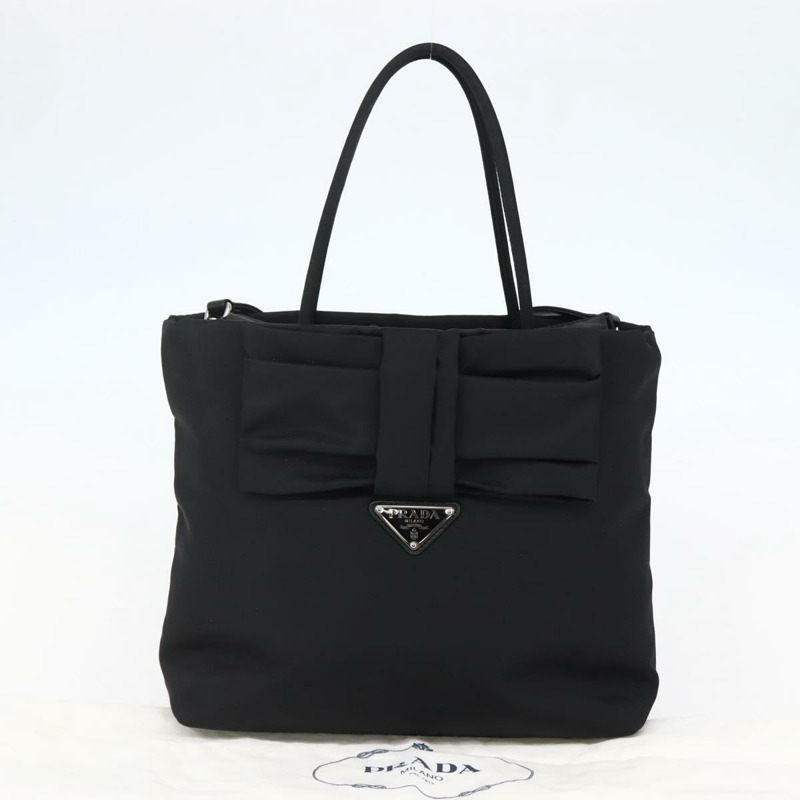 【日本直送】PRADA 手提包 尼龍 2 向 黑色 銀色 正品 139041V-11