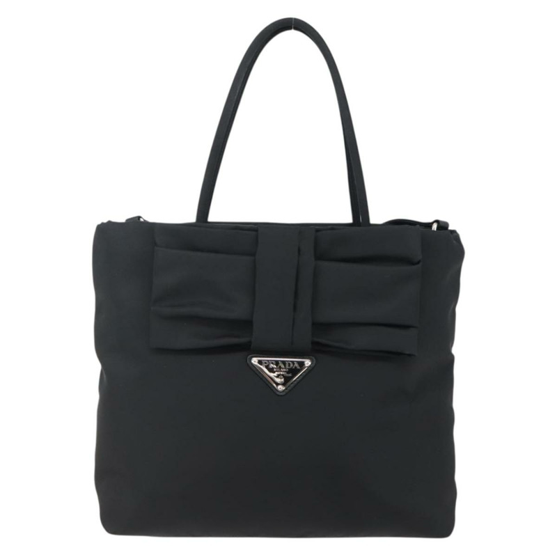 【日本直送】PRADA 手提包 尼龍 2 向 黑色 銀色 正品 139041V-12