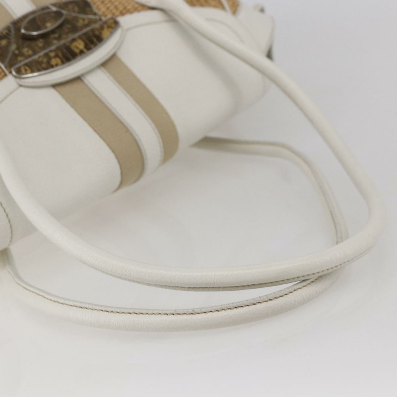 【日本直送】PRADA 托特包 拉菲草 白色 銀色 正品 128924-6