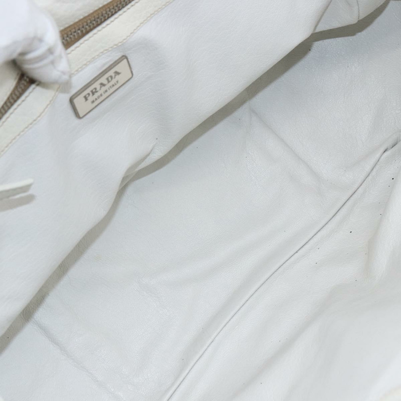 【日本直送】PRADA 托特包 拉菲草 白色 銀色 正品 128924-10