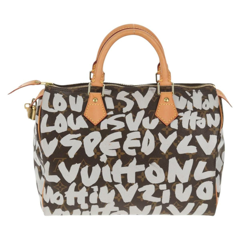 【日本直送】路易威登 Monogram Graffiti Speedy 30 手提包白色 M92195 LV 授權 128933V-1
