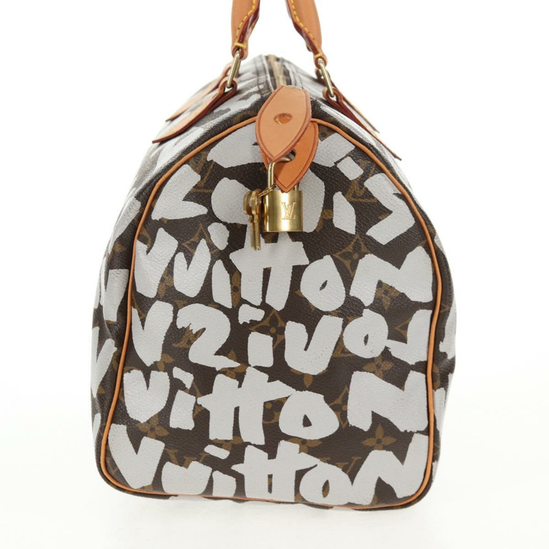 【日本直送】路易威登 Monogram Graffiti Speedy 30 手提包白色 M92195 LV 授權 128933V-2