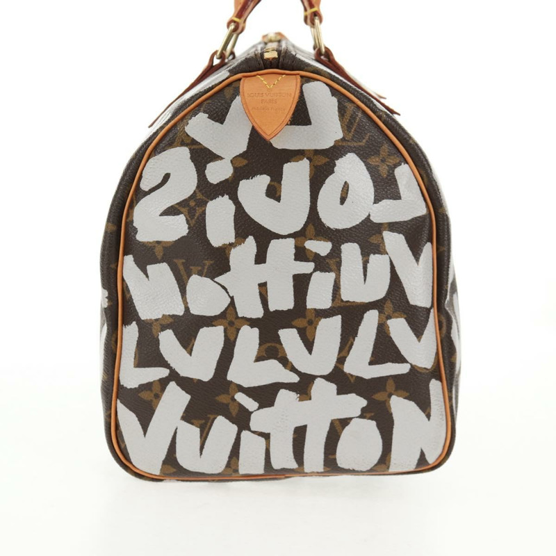 【日本直送】路易威登 Monogram Graffiti Speedy 30 手提包白色 M92195 LV 授權 128933V-3