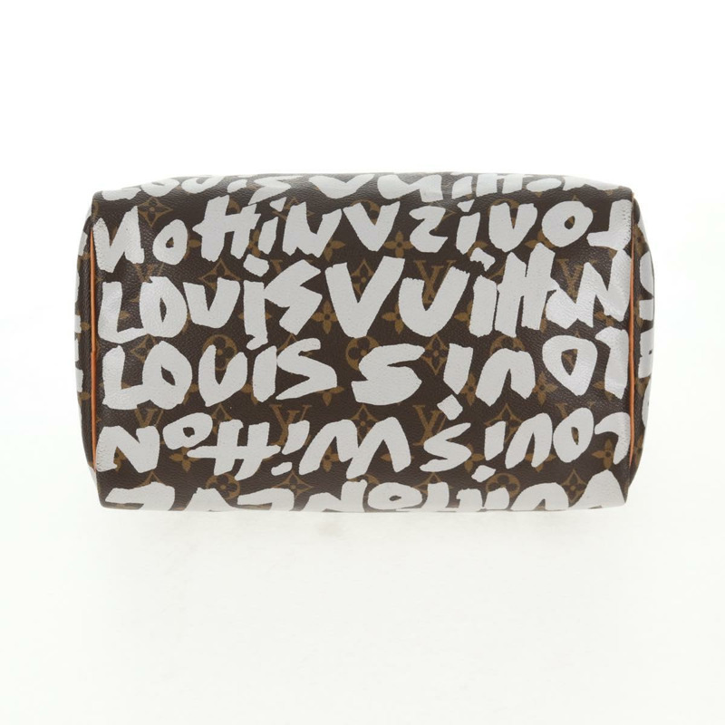 【日本直送】路易威登 Monogram Graffiti Speedy 30 手提包白色 M92195 LV 授權 128933V-4