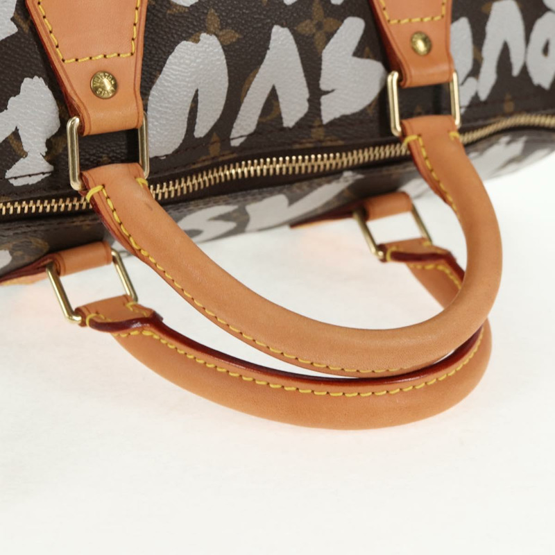 【日本直送】路易威登 Monogram Graffiti Speedy 30 手提包白色 M92195 LV 授權 128933V-6