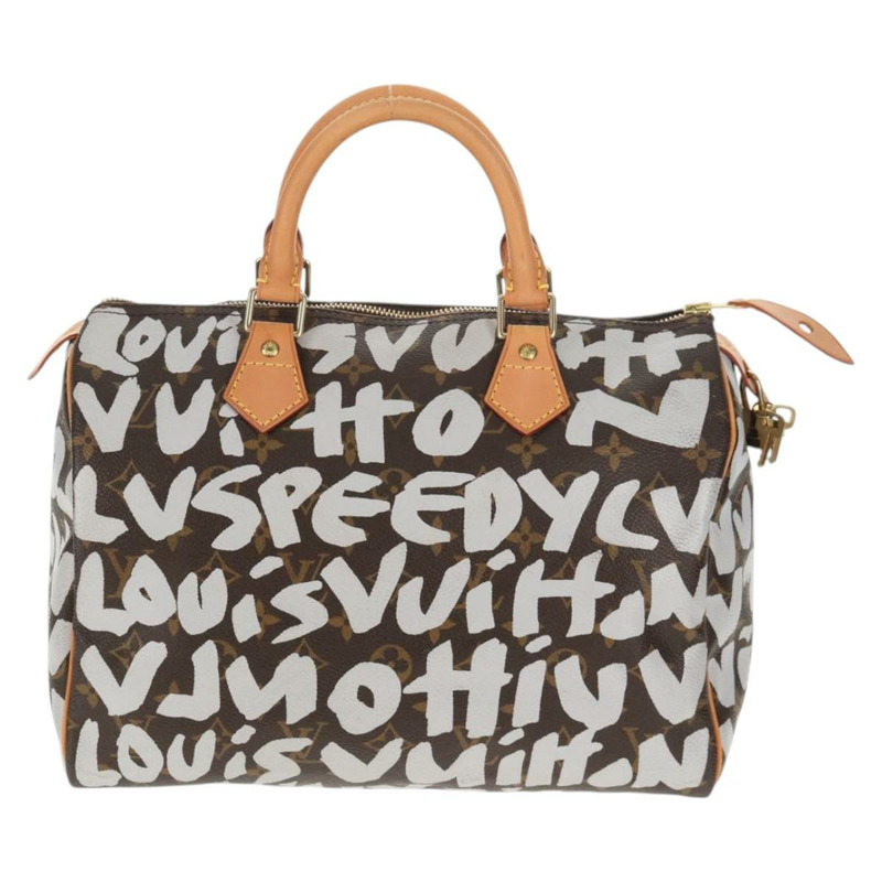 【日本直送】路易威登 Monogram Graffiti Speedy 30 手提包白色 M92195 LV 授權 128933V-12