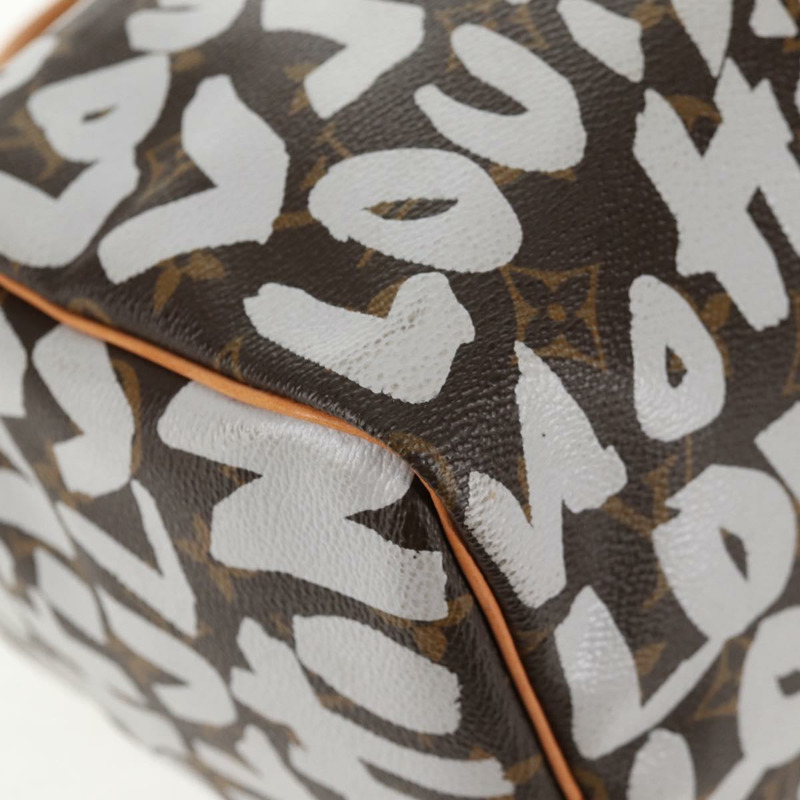 【日本直送】路易威登 Monogram Graffiti Speedy 30 手提包白色 M92195 LV 授權 128933V-14