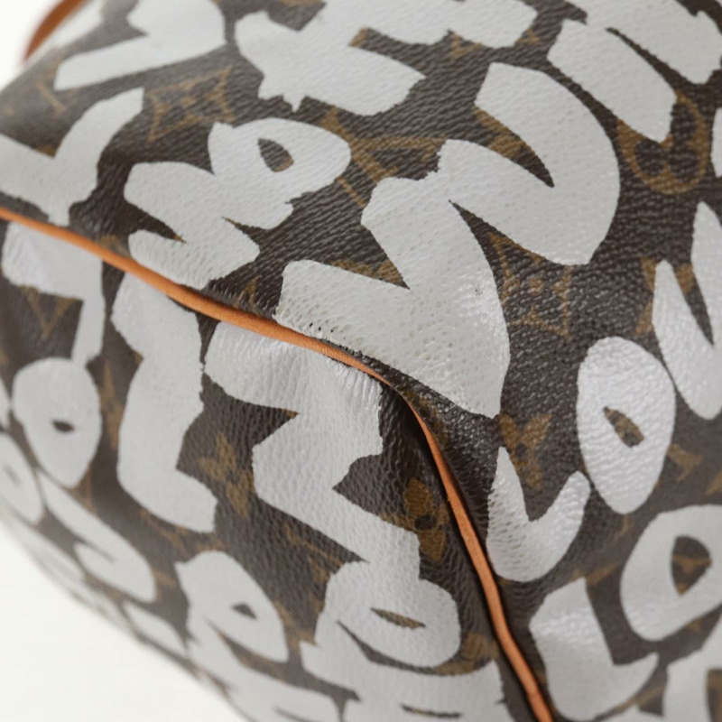 【日本直送】路易威登 Monogram Graffiti Speedy 30 手提包白色 M92195 LV 授權 128933V-16