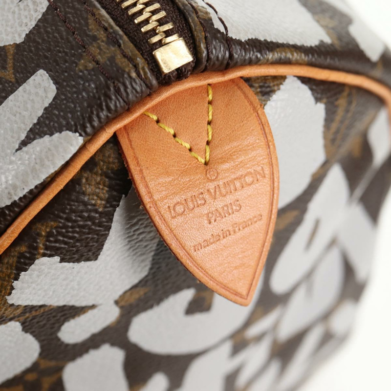 【日本直送】路易威登 Monogram Graffiti Speedy 30 手提包白色 M92195 LV 授權 128933V-18