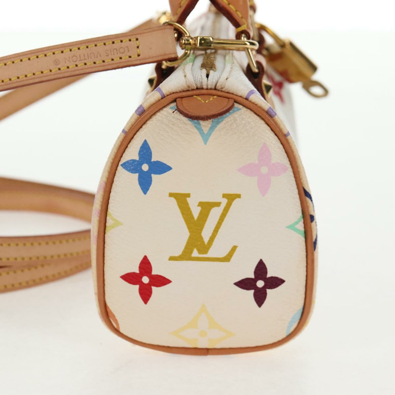 【日本直送】路易威登 Monogram 多色迷你 Speedy 手提包白色 M92645 正品 128931A-2