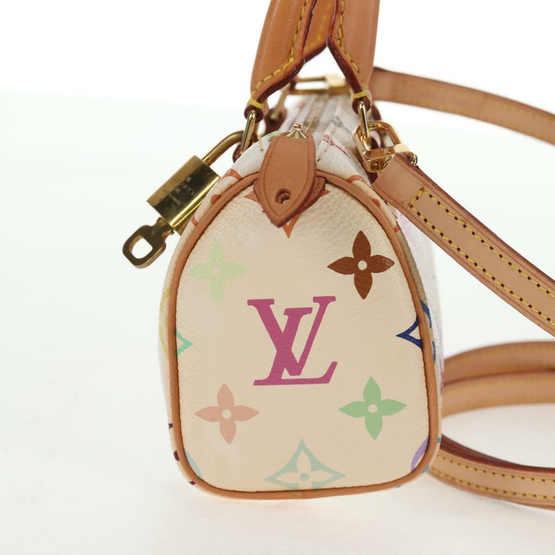 【日本直送】路易威登 Monogram 多色迷你 Speedy 手提包白色 M92645 正品 128931A-3