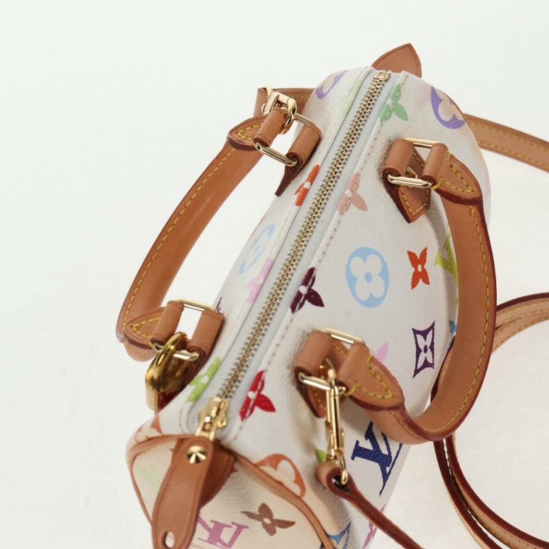 【日本直送】路易威登 Monogram 多色迷你 Speedy 手提包白色 M92645 正品 128931A-5