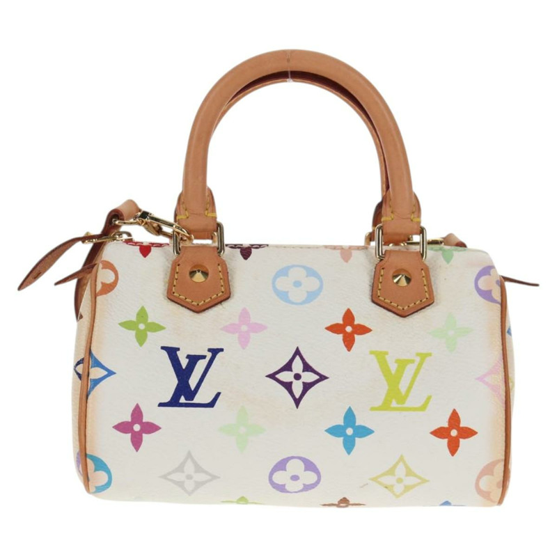 【日本直送】路易威登 Monogram 多色迷你 Speedy 手提包白色 M92645 正品 128931A-12