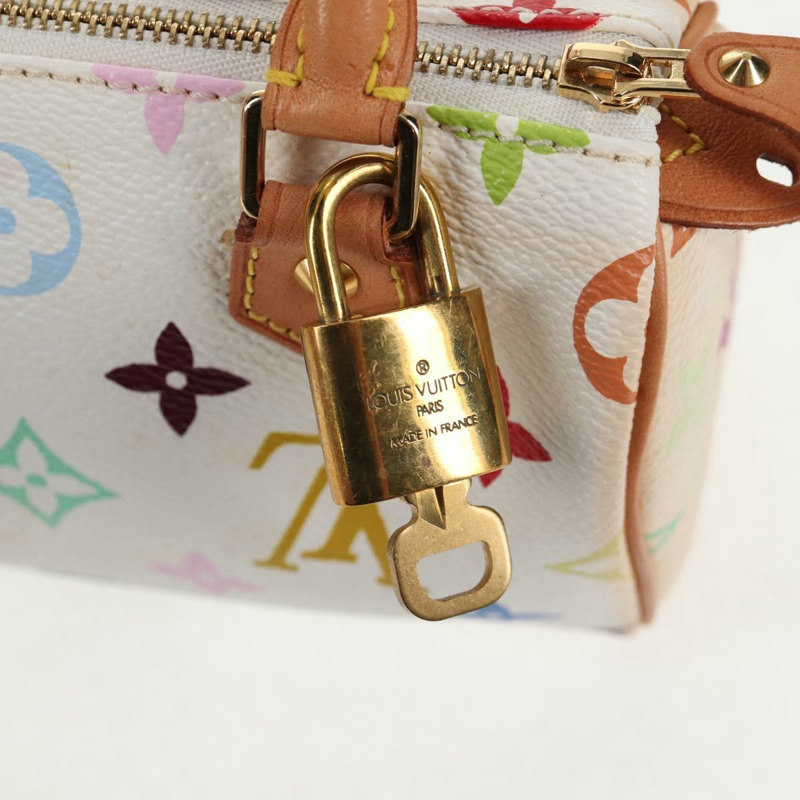 【日本直送】路易威登 Monogram 多色迷你 Speedy 手提包白色 M92645 正品 128931A-19