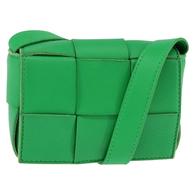 【日本直送】BOTTEGA VENETA MAXI INTRECCIATO 糖果盒式包皮革綠色正品 bs29580-0