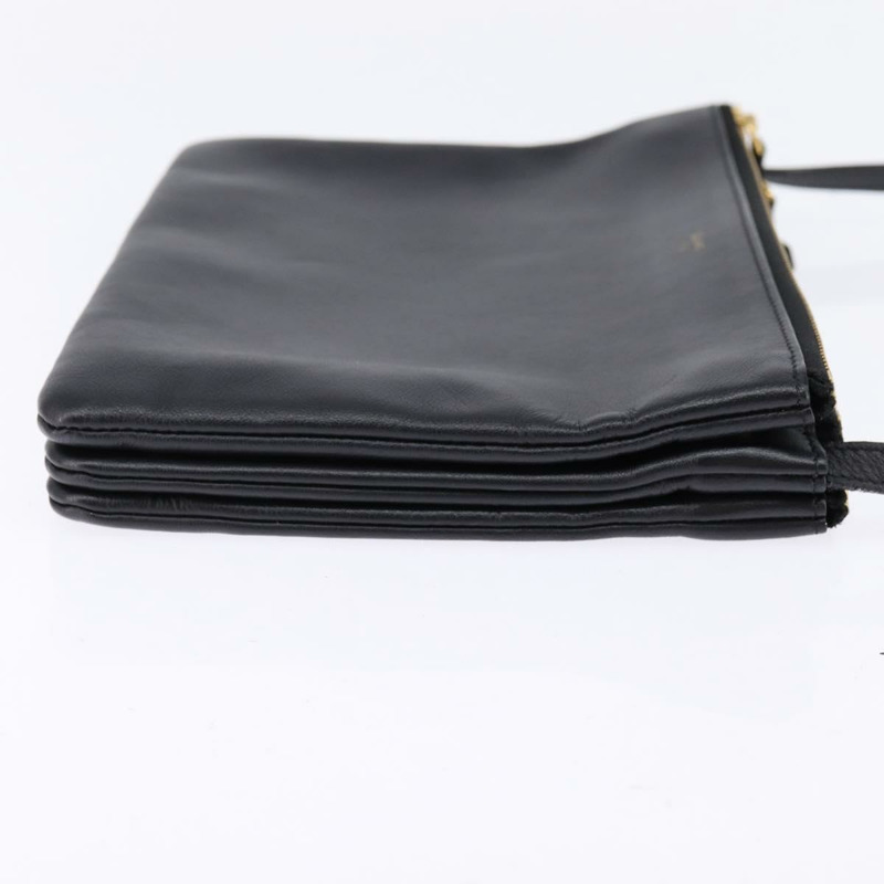 【日本直送】CELINE Trio 肩背包 皮革 黑金 正品 141219V-3