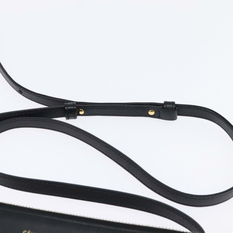 【日本直送】CELINE Trio 肩背包 皮革 黑金 正品 141219V-7