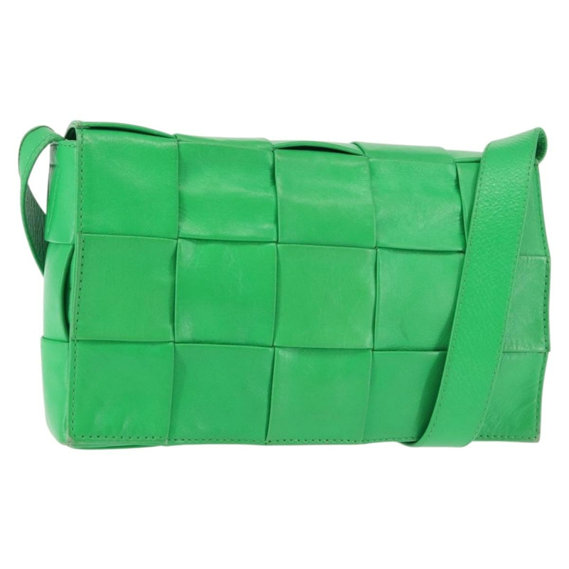 【日本直送】BOTTEGA VENETA MAXI INTRECCIATO 卡式單肩包 皮革 綠色 正品 BA6369-0