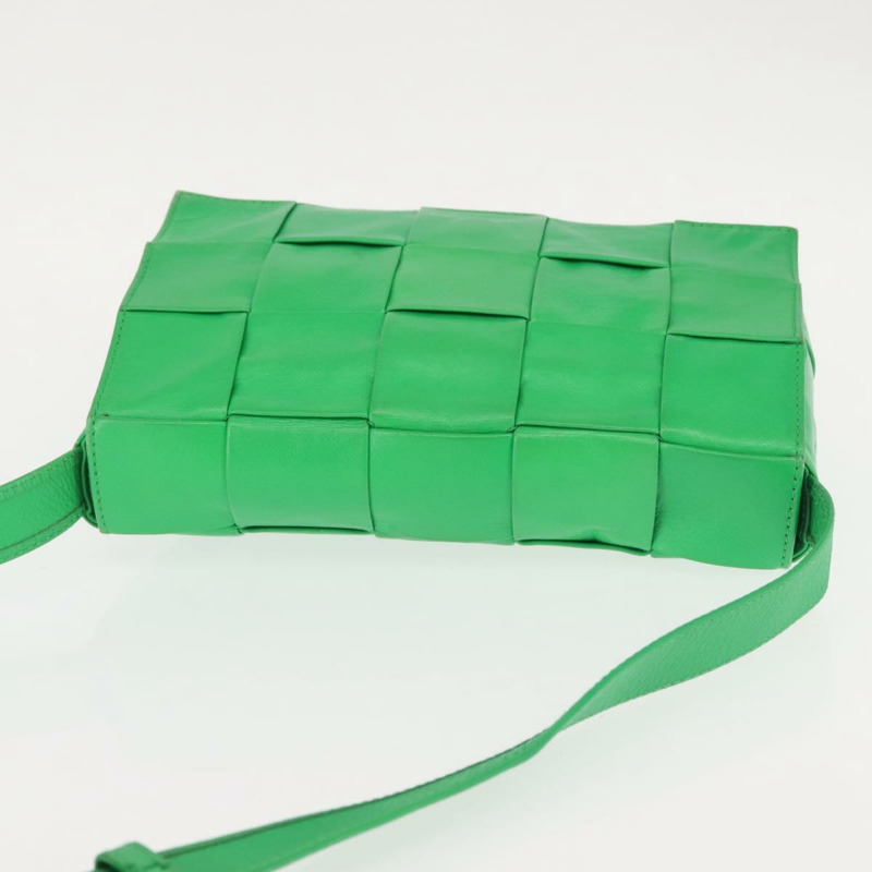 【日本直送】BOTTEGA VENETA MAXI INTRECCIATO 卡式單肩包 皮革 綠色 正品 BA6369-5