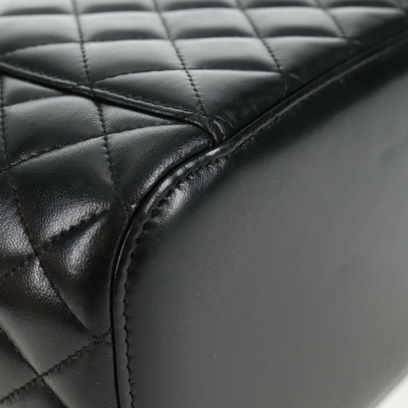 【日本直送】香奈兒 Matelasse 化妝包 小羊皮 黑色 銀色 CC 正品 142565M-11